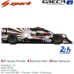 Modelauto 1:43 | Spark S8756 | Oreca 07 Gibson | AF Corse 2023 #80 - F.Perrodo - N.Nato - B.Barnicoat Modelauto 1:43 | Spark S8756 | Oreca 07 Gibson | AF Corse 2023 #80 - F.Perrodo - N.Nato - B.Barnicoat