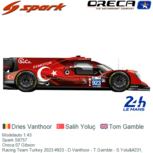 Modelauto 1:43 | Spark S8757 | Oreca 07 Gibson | Racing Team Turkey 2023 #923 - D.Vanthoor - T.Gamble - S.Yoluç Modelauto 1:43 | Spark S8757 | Oreca 07 Gibson | Racing Team Turkey 2023 #923 - D.Vanthoor - T.Gamble - S.Yoluç