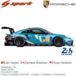 Modelauto 1:43 | Spark S8758 | Porsche 911 RSR | Proton Competition 2023 #16 - J.Heylen - Z.Robichon - R.Hardwick Modelauto 1:43 | Spark S8758 | Porsche 911 RSR | Proton Competition 2023 #16 - J.Heylen - Z.Robichon - R.Hardwick