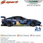 Modelauto 1:43 | Spark S8769 | Aston Martin Vantage AMR | Northwest AMR 2023 #98 - A.Riberas - D.Mancinelli - I.James Modelauto 1:43 | Spark S8769 | Aston Martin Vantage AMR | Northwest AMR 2023 #98 - A.Riberas - D.Mancinelli - I.James