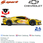 Modelauto 1:43 | Spark S8760 | Chevrolet Corvette C8.R | Corvette Racing 2023 #33 - N.Catsburg - N.Varrone - B.Keating Modelauto 1:43 | Spark S8760 | Chevrolet Corvette C8.R | Corvette Racing 2023 #33 - N.Catsburg - N.Varrone - B.Keating