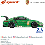 Modelauto 1:43 | Spark S8762 | Porsche 911 RSR | Project 1 AO 2023 #56 - M.Cairoli - P.Hyett - G.Jeannette Modelauto 1:43 | Spark S8762 | Porsche 911 RSR | Project 1 AO 2023 #56 - M.Cairoli - P.Hyett - G.Jeannette
