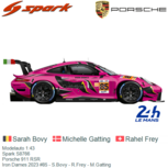 Modelauto 1:43 | Spark S8766 | Porsche 911 RSR | Iron Dames 2023 #85 - S.Bovy - R.Frey - M.Gatting Modelauto 1:43 | Spark S8766 | Porsche 911 RSR | Iron Dames 2023 #85 - S.Bovy - R.Frey - M.Gatting