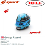 Helm 1:5 | Spark 5HF088 | Bell Helmet | Mercedes AMG F1 2023 #63 - G.Russell Helm 1:5 | Spark 5HF088 | Bell Helmet | Mercedes AMG F1 2023 #63 - G.Russell