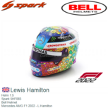 Helm 1:5 | Spark 5HF083 | Bell Helmet | Mercedes AMG F1 2022 - L.Hamilton Helm 1:5 | Spark 5HF083 | Bell Helmet | Mercedes AMG F1 2022 - L.Hamilton