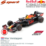 Modelauto 1:12 | Spark 12S032 | Red Bull Racing RB16B Honda 2021 #33 - M.Verstappen Modelauto 1:12 | Spark 12S032 | Red Bull Racing RB16B Honda 2021 #33 - M.Verstappen