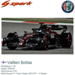 Modelauto 1:18 | Spark 18S878 | Alfa Romeo C43 | Alfa-Romeo F1 Team Stake 2023 #77 - V.Bottas Modelauto 1:18 | Spark 18S878 | Alfa Romeo C43 | Alfa-Romeo F1 Team Stake 2023 #77 - V.Bottas