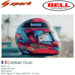 Helm 1:5 | Spark 5HF103 | Bell Helmet | BWT Alpine F1 Team 2023 #31 - E.Ocon Helm 1:5 | Spark 5HF103 | Bell Helmet | BWT Alpine F1 Team 2023 #31 - E.Ocon