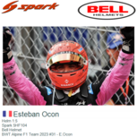 Helm 1:5 | Spark 5HF104 | Bell Helmet | BWT Alpine F1 Team 2023 #31 - E.Ocon Helm 1:5 | Spark 5HF104 | Bell Helmet | BWT Alpine F1 Team 2023 #31 - E.Ocon