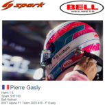 Helm 1:5 | Spark 5HF105 | Bell Helmet | BWT Alpine F1 Team 2023 #10 - P.Gasly Helm 1:5 | Spark 5HF105 | Bell Helmet | BWT Alpine F1 Team 2023 #10 - P.Gasly