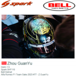 Helm 1:5 | Spark 5HF110 | Bell Helmet | Alfa Romeo F1 Team Sake 2023 #77 - Z.GuanYu Helm 1:5 | Spark 5HF110 | Bell Helmet | Alfa Romeo F1 Team Sake 2023 #77 - Z.GuanYu
