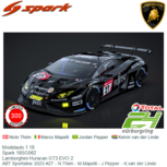 Modelauto 1:18 | Spark 18SG062 | Lamborghini Huracan GT3 EVO 2 | ABT Sportsline 2023 #27 - N.Thiim - M.Mapelli - J.Pepper - K.van der Linde Modelauto 1:18 | Spark 18SG062 | Lamborghini Huracan GT3 EVO 2 | ABT Sportsline 2023 #27 - N.Thiim - M.Mapelli - J.Pepper - K.van der Linde