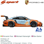 Modelauto 1:18 | Spark 18S933 | Porsche 911 RSR | GR Racing 2023 #86 - M.Wainwright - B.Barker - R.Pera Modelauto 1:18 | Spark 18S933 | Porsche 911 RSR | GR Racing 2023 #86 - M.Wainwright - B.Barker - R.Pera