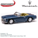 Modelauto 1:43 | Minichamps 400123230 | Maserati 3500 GT Vignale Spider Donker Blauw 1961 Modelauto 1:43 | Minichamps 400123230 | Maserati 3500 GT Vignale Spider Donker Blauw 1961