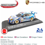 Modelauto 1:43 | Minichamps 400046981 | Porsche 911 GT3 RSR | The Racers Group 2004 #81 - J.Nielsen - I.Donaldson - G.Fisken Modelauto 1:43 | Minichamps 400046981 | Porsche 911 GT3 RSR | The Racers Group 2004 #81 - J.Nielsen - I.Donaldson - G.Fisken