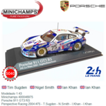 Modelauto 1:43 | Minichamps 400046975 | Porsche 911 GT3 RS | Perspective Racing 2004 #75 - T.Sugden - N.Smith - I.Khan - I.Khan Modelauto 1:43 | Minichamps 400046975 | Porsche 911 GT3 RS | Perspective Racing 2004 #75 - T.Sugden - N.Smith - I.Khan - I.Khan