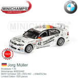 Modelauto 1:43 | Minichamps 400032442 | BMW Schnitzer 320 i 2003 #42 - J.Müller Modelauto 1:43 | Minichamps 400032442 | BMW Schnitzer 320 i 2003 #42 - J.Müller