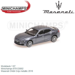 Modelauto 1:87 | Minichamps 870123002 | Maserati Ghibli Grijs metallic 2018 Modelauto 1:87 | Minichamps 870123002 | Maserati Ghibli Grijs metallic 2018