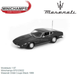 Modelauto 1:87 | Minichamps 870123022 | Maserati Ghibli Coupe Black 1969 Modelauto 1:87 | Minichamps 870123022 | Maserati Ghibli Coupe Black 1969