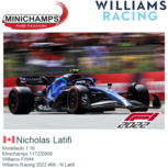Modelauto 1:18 | Minichamps 117220506 | Williams FW44 | Wiliams Racing 2022 #06 - N.Latifi Modelauto 1:18 | Minichamps 117220506 | Williams FW44 | Wiliams Racing 2022 #06 - N.Latifi