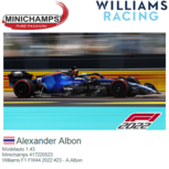 Modelauto 1:43 | Minichamps 417220523 | Williams F1 FW44 2022 #23 - A.Albon Modelauto 1:43 | Minichamps 417220523 | Williams F1 FW44 2022 #23 - A.Albon