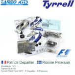 Modelauto 1:43 | Tameo SLK105 | Tyrrell P34/2 Ford 1977 - P.Depailler - R.Peterson Modelauto 1:43 | Tameo SLK105 | Tyrrell P34/2 Ford 1977 - P.Depailler - R.Peterson
