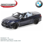 Modelauto 1:18 | Minichamps 110021031 | BMW M4 Cabrio Blauw metallic 2020 Modelauto 1:18 | Minichamps 110021031 | BMW M4 Cabrio Blauw metallic 2020