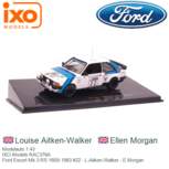 Modelauto 1:43 | IXO-Models RAC376A | Ford Escort Mk.3 RS 1600i 1983 #22 - L.Aitken-Walker - E.Morgan Modelauto 1:43 | IXO-Models RAC376A | Ford Escort Mk.3 RS 1600i 1983 #22 - L.Aitken-Walker - E.Morgan