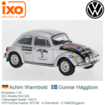 Modelauto 1:43 | IXO-Models RAC324 | Volkswagen Beetle 1302 S | VW Porsche Austria 1973 #5 - A.Warmbold - G.Häggbom Modelauto 1:43 | IXO-Models RAC324 | Volkswagen Beetle 1302 S | VW Porsche Austria 1973 #5 - A.Warmbold - G.Häggbom