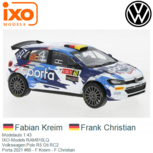 Modelauto 1:43 | IXO-Models RAM810LQ | Volkswagen Polo R5 Gti RC2 | Porta 2021 #60 - F.Kreim - F.Christian Modelauto 1:43 | IXO-Models RAM810LQ | Volkswagen Polo R5 Gti RC2 | Porta 2021 #60 - F.Kreim - F.Christian