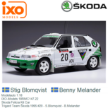 Modelauto 1:18 | IXO-Models 18RMC147.22 | Skoda Felicia Kit Car | Trigard Team Å koda 1995 #20 - S.Blomqvist - B.Melander Modelauto 1:18 | IXO-Models 18RMC147.22 | Skoda Felicia Kit Car | Trigard Team Å koda 1995 #20 - S.Blomqvist - B.Melander