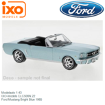 Modelauto 1:43 | IXO-Models CLC506N.22 | Ford Mustang Bright Blue 1965 Modelauto 1:43 | IXO-Models CLC506N.22 | Ford Mustang Bright Blue 1965
