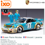 Modelauto 1:43 | IXO-Models SPRM001-78 | Porsche 911 Carrera RS 3.0 | Publimmo Racing 1978 #3 - J.Nicolas - V.Laverne Modelauto 1:43 | IXO-Models SPRM001-78 | Porsche 911 Carrera RS 3.0 | Publimmo Racing 1978 #3 - J.Nicolas - V.Laverne