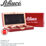 Modelauto 1:87 | Schuco 1714 | Piccolo HO set van 3 wagens Rood 2001 Modelauto 1:87 | Schuco 1714 | Piccolo HO set van 3 wagens Rood 2001
