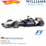 Modelauto 1:18 | Hotwheels 54624 | Williams FW24 BMW 2002 - R.Schumacher Modelauto 1:18 | Hotwheels 54624 | Williams FW24 BMW 2002 - R.Schumacher