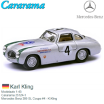 Modelauto 1:43 | Cararama 25124-1 | Mercedes Benz 300 SL Coupe #4 - K.Kling Modelauto 1:43 | Cararama 25124-1 | Mercedes Benz 300 SL Coupe #4 - K.Kling