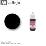 | Vallejo VAL 70950 | Acryllak Model Color, 17ml Zwart | Vallejo VAL 70950 | Acryllak Model Color, 17ml Zwart