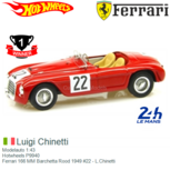 Modelauto 1:43 | Hotwheels P9940 | Ferrari 166 MM Barchetta Rood 1949 #22 - L.Chinetti Modelauto 1:43 | Hotwheels P9940 | Ferrari 166 MM Barchetta Rood 1949 #22 - L.Chinetti