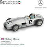 Modelauto 1:43 | Brumm R072C-CH | Mercedes Benz W196 1955 #1 - S.Moss Modelauto 1:43 | Brumm R072C-CH | Mercedes Benz W196 1955 #1 - S.Moss