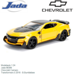 Modelauto 1:24 | Jada 98399 | Chevrolet Camaro | Transformers 5 2016 - B.Bumblebee Modelauto 1:24 | Jada 98399 | Chevrolet Camaro | Transformers 5 2016 - B.Bumblebee