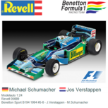 Modelauto 1:24 | Revell 05689 | Benetton Sport B194 1994 #5-6 - J.Verstappen - M.Schumacher Modelauto 1:24 | Revell 05689 | Benetton Sport B194 1994 #5-6 - J.Verstappen - M.Schumacher