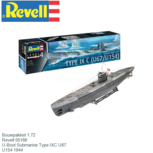 Bouwpakket 1:72 | Revell 05166 | U-Boot Submarine Type IXC U67 | U154 1944 Bouwpakket 1:72 | Revell 05166 | U-Boot Submarine Type IXC U67 | U154 1944