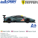 Modelauto 1:43 | Looksmart LSLM111 | Ferrari 488 GTE Evo LMGTE-AM | Spirit of Race 2020 #55 - D.Cameron - A.Scott - M.Griffin Modelauto 1:43 | Looksmart LSLM111 | Ferrari 488 GTE Evo LMGTE-AM | Spirit of Race 2020 #55 - D.Cameron - A.Scott - M.Griffin
