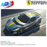 Modelauto 1:43 | BBR Models BBRC259A | Ferrari 812 Superfast V12 Competizione Cobrun Grey 2021 Modelauto 1:43 | BBR Models BBRC259A | Ferrari 812 Superfast V12 Competizione Cobrun Grey 2021