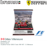 Modelauto 1:43 | Brumm S2101 | Scuderia Ferrari 126CK Turbo 1981 #27 - G.Villeneuve Modelauto 1:43 | Brumm S2101 | Scuderia Ferrari 126CK Turbo 1981 #27 - G.Villeneuve