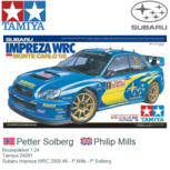 Bouwpakket 1:24 | Tamiya 24281 | Subaru Impreza WRC 2005 #5 - P.Mills - P.Solberg Bouwpakket 1:24 | Tamiya 24281 | Subaru Impreza WRC 2005 #5 - P.Mills - P.Solberg