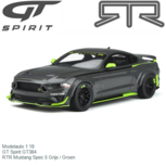 Modelauto 1:18 | GT Spirit GT384 | RTR Mustang Spec 5 Grijs / Groen Modelauto 1:18 | GT Spirit GT384 | RTR Mustang Spec 5 Grijs / Groen