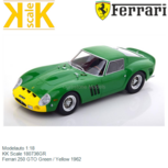 Modelauto 1:18 | KK Scale 180736GR | Ferrari 250 GTO Green / Yellow 1962 Modelauto 1:18 | KK Scale 180736GR | Ferrari 250 GTO Green / Yellow 1962