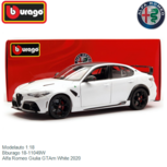 Modelauto 1:18 | Bburago 18-11049W | Alfa Romeo Giulia GTAm White 2020 Modelauto 1:18 | Bburago 18-11049W | Alfa Romeo Giulia GTAm White 2020