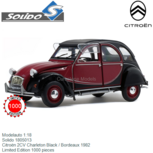 Modelauto 1:18 | Solido 1805013 | Citroën 2CV Charleton Black / Bordeaux 1982 Modelauto 1:18 | Solido 1805013 | Citroën 2CV Charleton Black / Bordeaux 1982